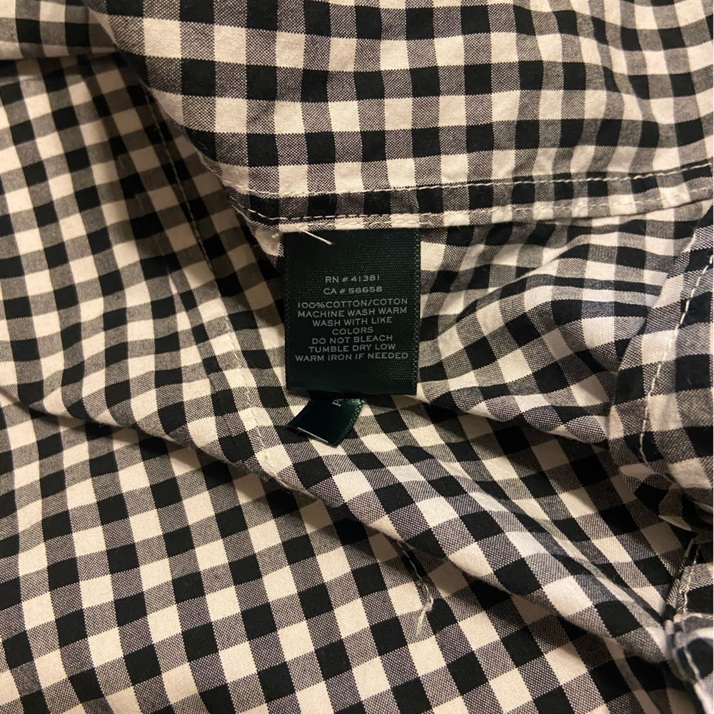 Lauren Ralph Lauren Womens Button Up Shirt Sz 3X Gingham Pink Cuffs Old Money - Picture 5 of 7